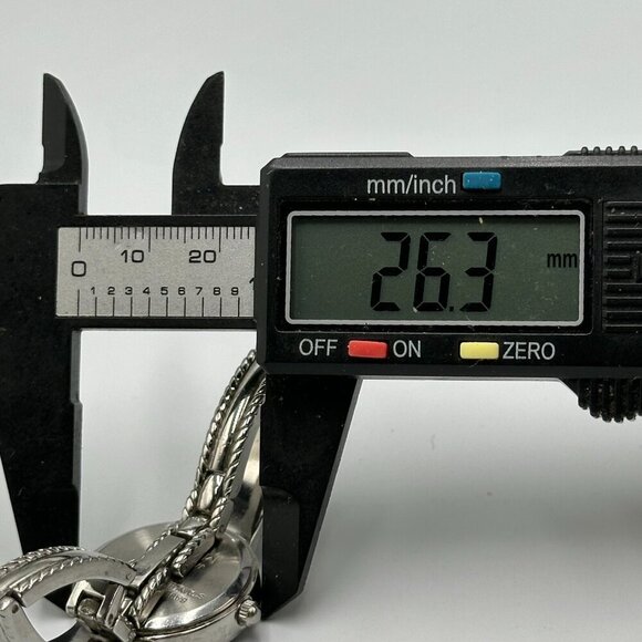 3/$30 Monet Watch Women Silver Tone Round White Dial New Battery 6.5 Inch - Picture 9 of 11